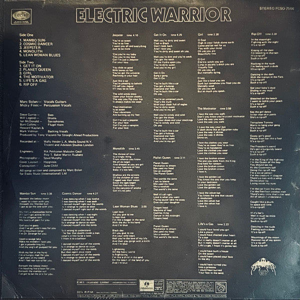 T. Rex – Electric Warrior LP vinyl record, image 2 of 4
