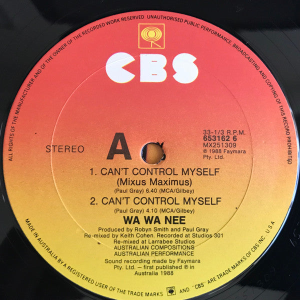 Wa Wa Nee – Can't Control Myself 12" vinyl record, image 2 of 4