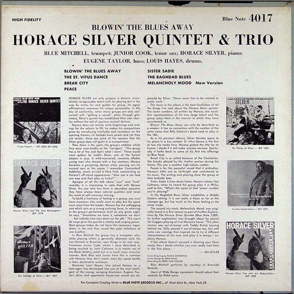 The Horace Silver Quintet, The Horace Silver Trio – Blowin' The Blues Away LP vinyl record, image 2 of 4
