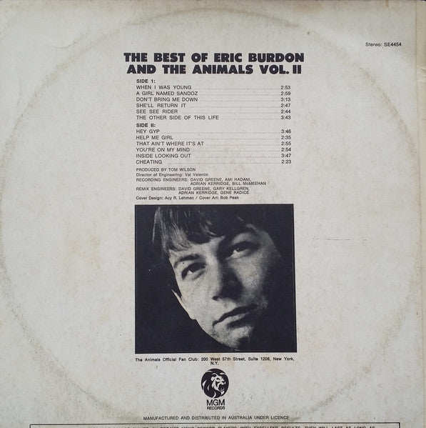 Eric Burdon & The Animals – The Best Of Eric Burdon And The Animals Vol. II LP vinyl record, image 2 of 4