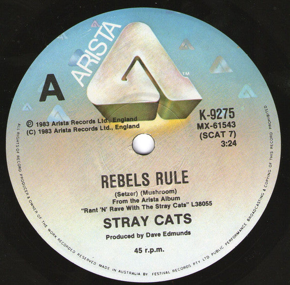 Stray Cats – Rebels Rule 7" vinyl record, image 1 of 2
