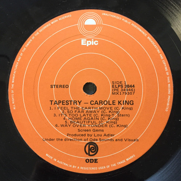 Carole King – Tapestry LP vinyl record, image 5 of 6