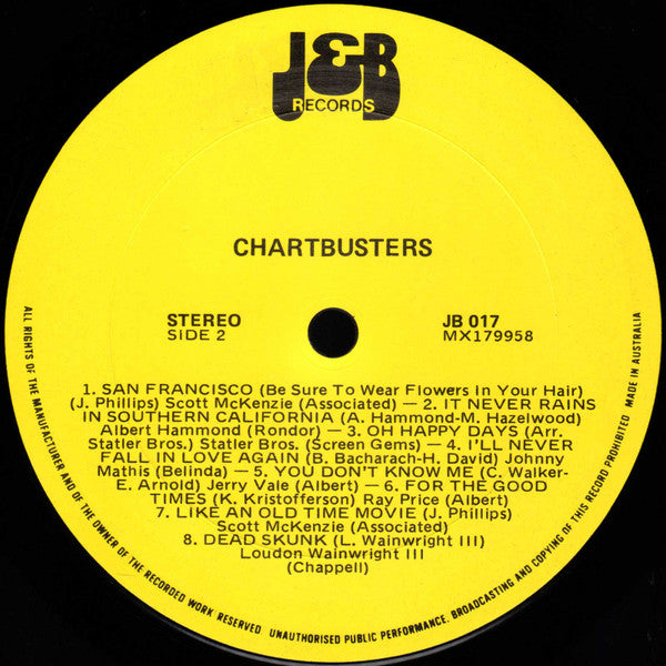 Various – Chartbusters LP vinyl record, image 4 of 4