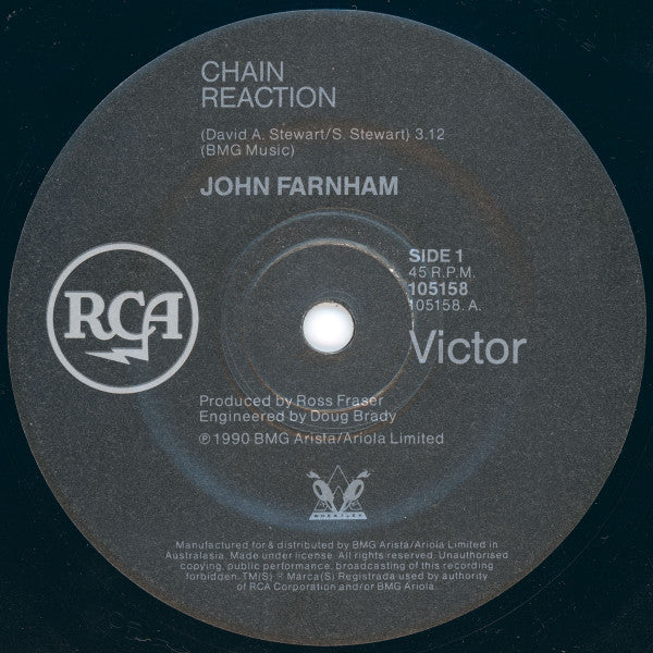 John Farnham – Chain Reaction 7" vinyl record, image 4 of 5