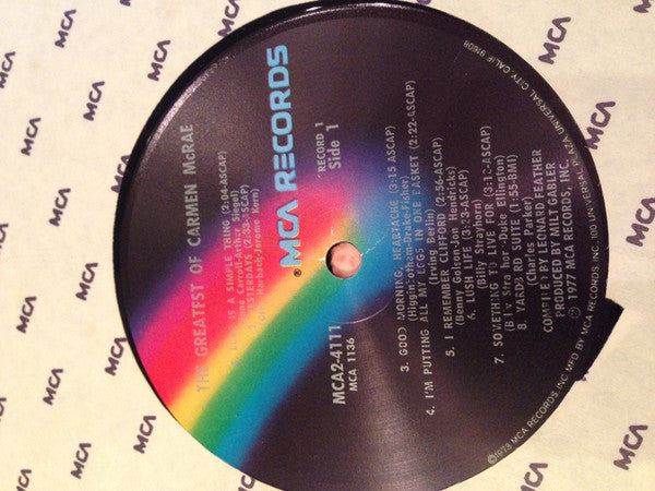 Carmen McRae – The Greatest Of Carmen McRae (2xLP) LP vinyl record, image 6 of 9