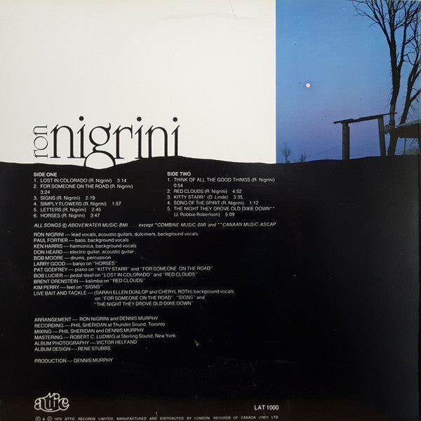 Ron Nigrini – Ron Nigrini LP vinyl record, image 2 of 4