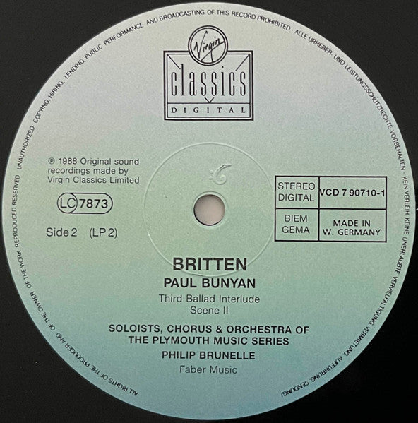 Benjamin Britten, Philip Brunelle, The Plymouth Music Series – Paul Bunyan (2xLP) LP vinyl record, image 6 of 10