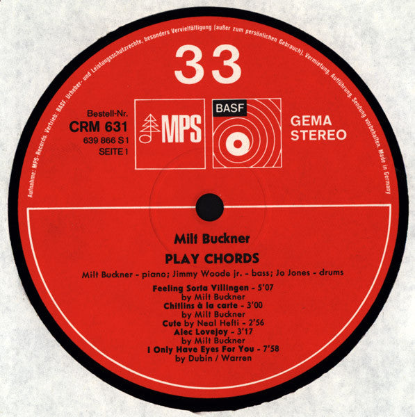 The Milt Buckner Trio, Jo Jones – Play Chords LP vinyl record, image 5 of 6
