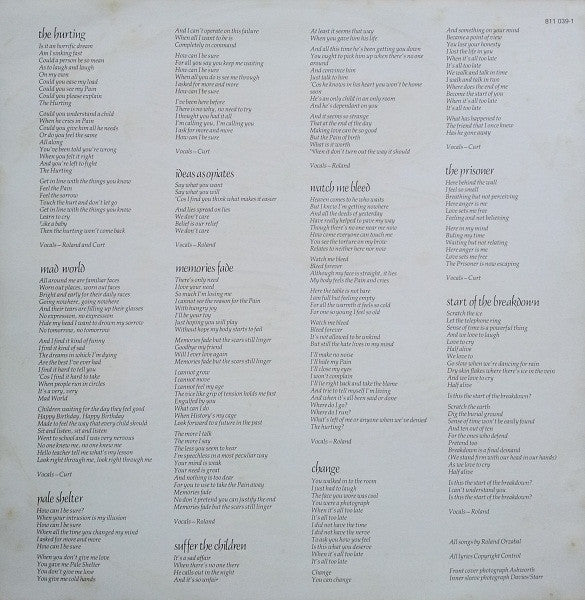Tears For Fears – The Hurting LP vinyl record, image 5 of 6