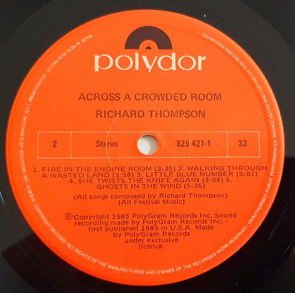 Richard Thompson – Across A Crowded Room LP vinyl record, image 4 of 6