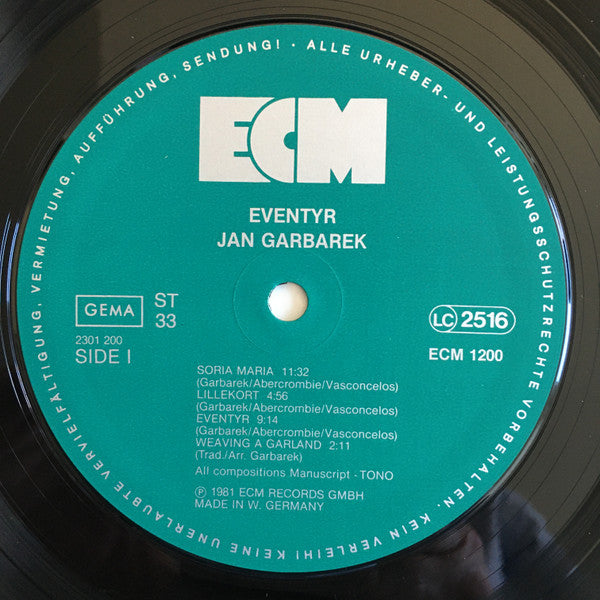 Jan Garbarek, Naná Vasconcelos, John Abercrombie – Eventyr LP vinyl record, image 3 of 4