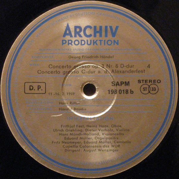 Georg Friedrich Händel – Concerti Grossi Op. 3 - Concerto Grosso C-dur > Alexandersfest < (2xLP) LP vinyl record, image 6 of 10