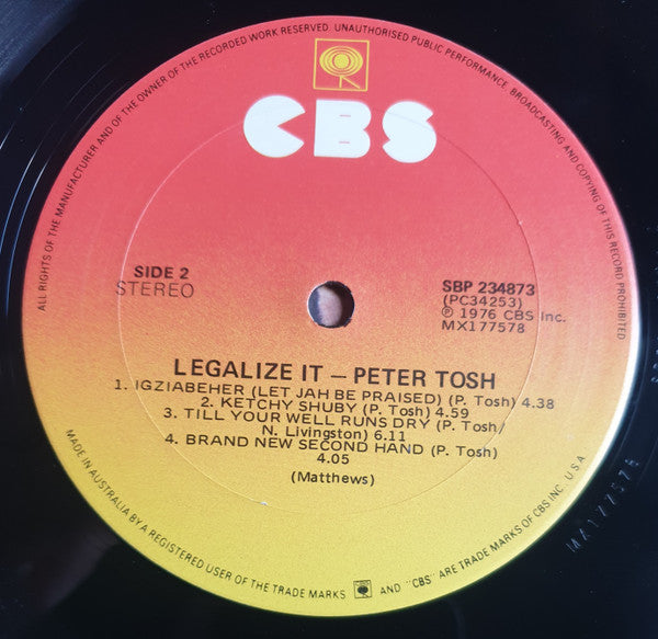 Peter Tosh – Legalize It LP vinyl record, image 6 of 6
