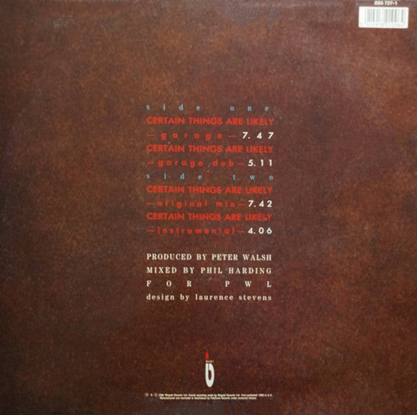 Kissing The Pink – Certain Things Are Likely 12" vinyl record, image 2 of 5