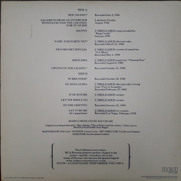 Elvis Presley – A Legendary Performer - Volume 3 LP vinyl record, image 2 of 7
