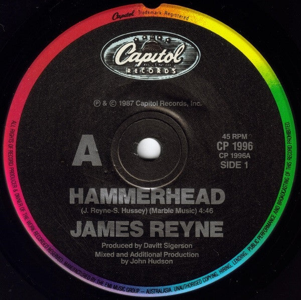 James Reyne – Hammerhead 7" vinyl record, image 1 of 2