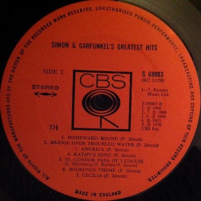 Simon & Garfunkel – Simon And Garfunkel's Greatest Hits LP vinyl record, image 4 of 6