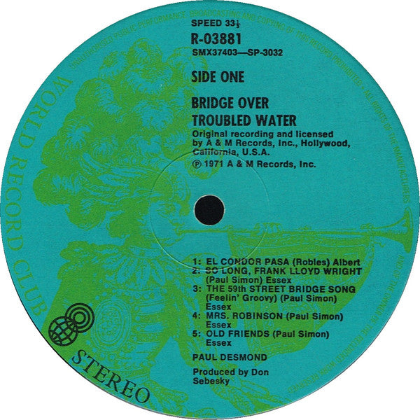 Paul Desmond – Bridge Over Troubled Water LP vinyl record, image 3 of 7
