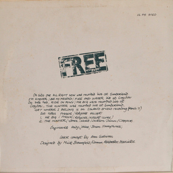 Free – Free Live LP vinyl record, image 2 of 4