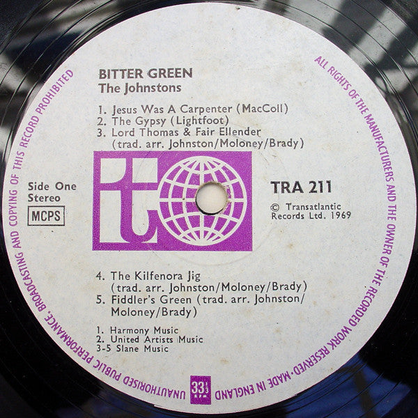 The Johnstons – Bitter Green LP vinyl record, image 3 of 4