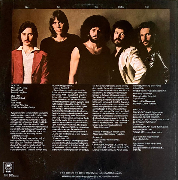 Boston – Boston LP vinyl record, image 2 of 6