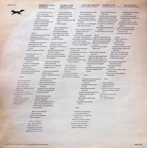Elton John – The Fox LP vinyl record, image 5 of 6