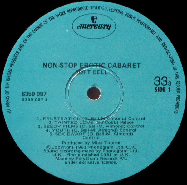 Soft Cell – Non-Stop Erotic Cabaret LP vinyl record, image 3 of 6