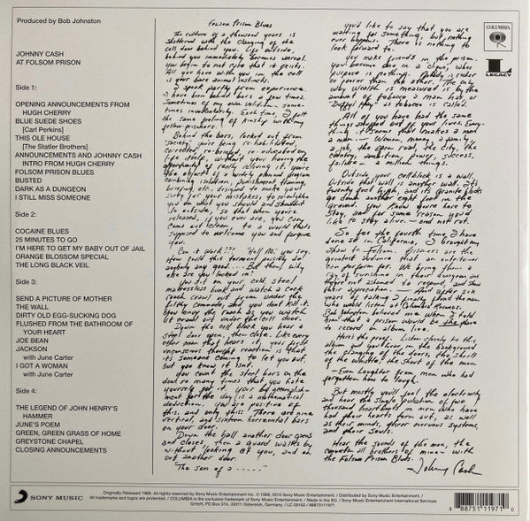 Johnny Cash – At Folsom Prison (2xLP) LP vinyl record, image 4 of 9