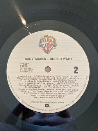 Rod Stewart – Body Wishes LP vinyl record, image 6 of 6