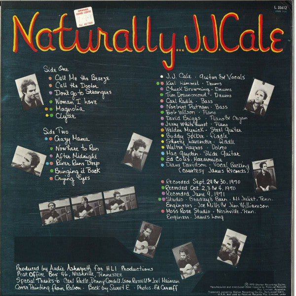 J.J. Cale – Naturally LP vinyl record, image 2 of 4