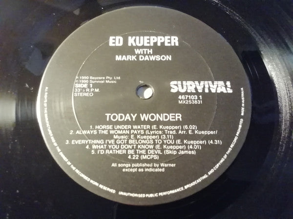 Ed Kuepper, Mark Dawson – Today Wonder LP vinyl record, image 6 of 7
