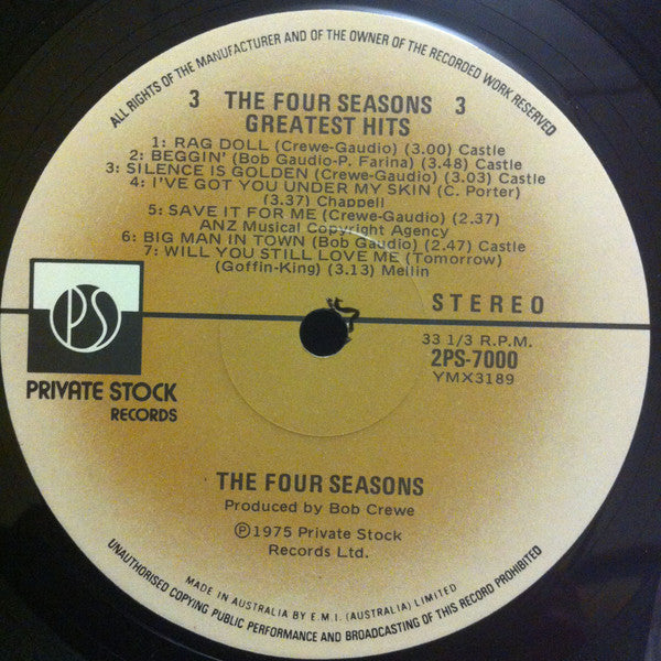 The Four Seasons – The Four Seasons Greatest Hits (2xLP) LP vinyl record, image 6 of 10