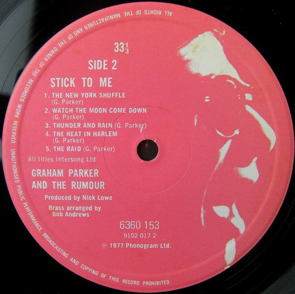 Graham Parker And The Rumour – Stick To Me LP vinyl record, image 5 of 7