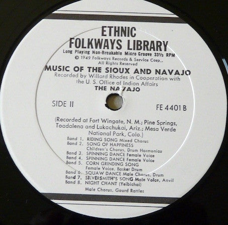 Sioux, Navajo – Music Of The Sioux And The Navajo LP vinyl record, image 3 of 3