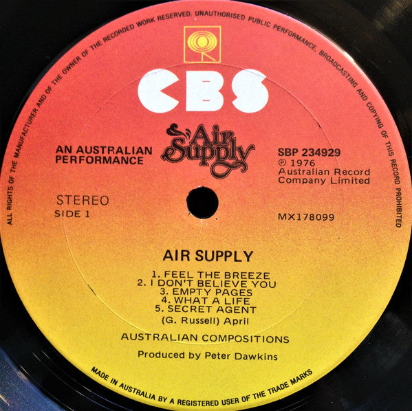 Air Supply – Air Supply LP vinyl record, image 6 of 7