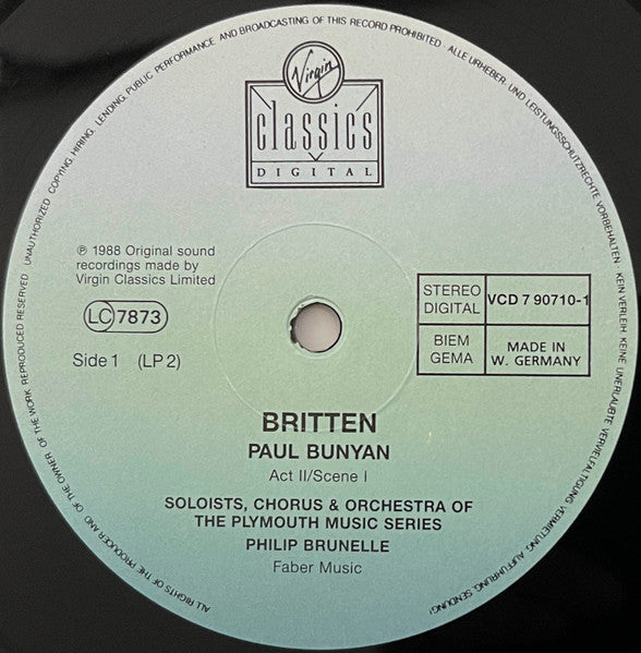 Benjamin Britten, Philip Brunelle, The Plymouth Music Series – Paul Bunyan (2xLP) LP vinyl record, image 5 of 10