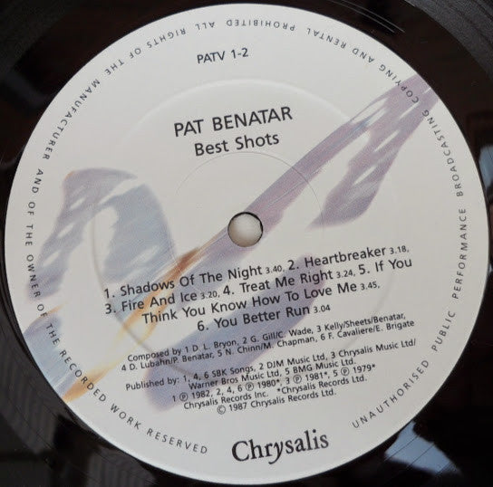 Pat Benatar – Best Shots LP vinyl record, image 4 of 4