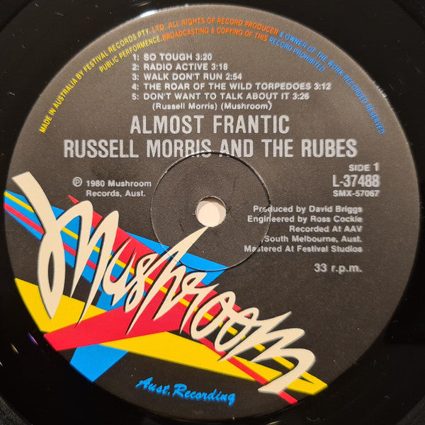 Russell Morris And The Rubes – Almost Frantic LP vinyl record, image 5 of 6