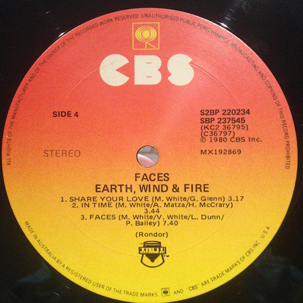 Earth, Wind & Fire – Faces (2xLP) LP vinyl record, image 6 of 6