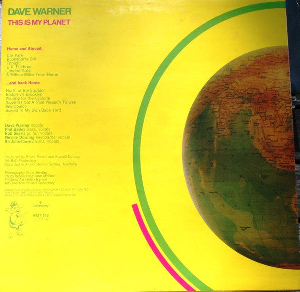 Dave Warner – This Is My Planet LP vinyl record, image 2 of 6