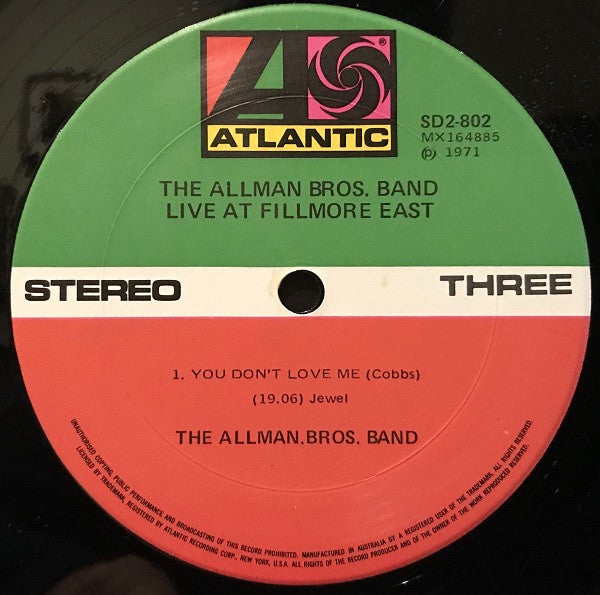 The Allman Brothers Band – The Allman Brothers Band At Fillmore East (2xLP) LP vinyl record, image 5 of 8