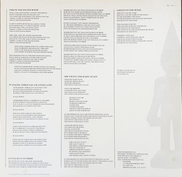 Richard Thompson – Across A Crowded Room LP vinyl record, image 6 of 6