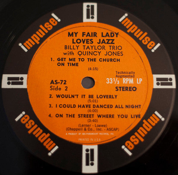 Billy Taylor Trio, Quincy Jones – My Fair Lady Loves Jazz LP vinyl record, image 6 of 6