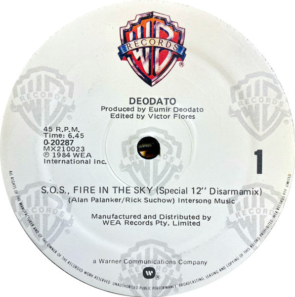 Eumir Deodato – S.O.S. Fire In The Sky 12" vinyl record, image 1 of 3