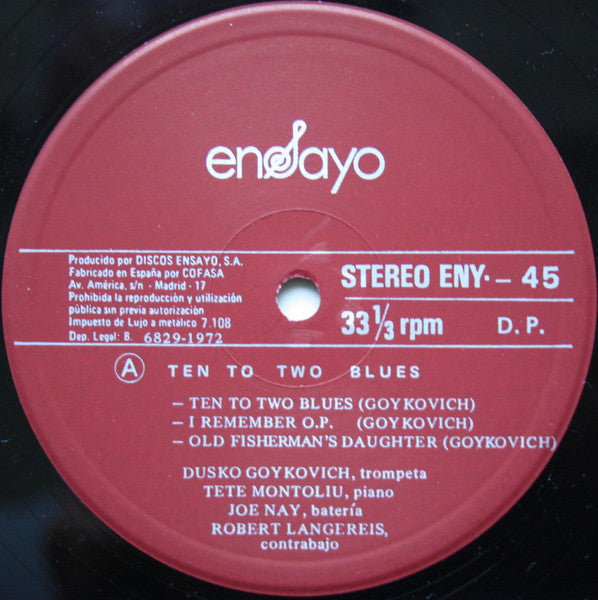 Dusko Goykovich – Ten To Two Blues LP vinyl record, image 4 of 5