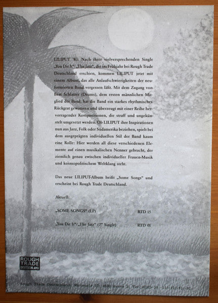 LiLiPUT – Some Songs LP vinyl record, image 8 of 9