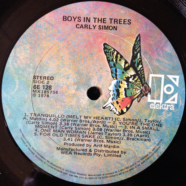 Carly Simon – Boys In The Trees LP vinyl record, image 7 of 7