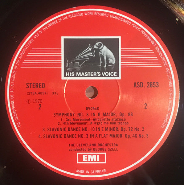 George Szell, The Cleveland Orchestra, Antonín Dvořák – Symphony No. 8 In G LP vinyl record, image 4 of 4