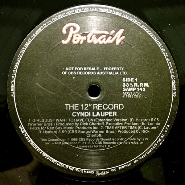 Cyndi Lauper – The 12" Record 12" vinyl record, image 1 of 2