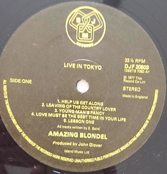 Amazing Blondel – Live In Tokyo LP vinyl record, image 3 of 4